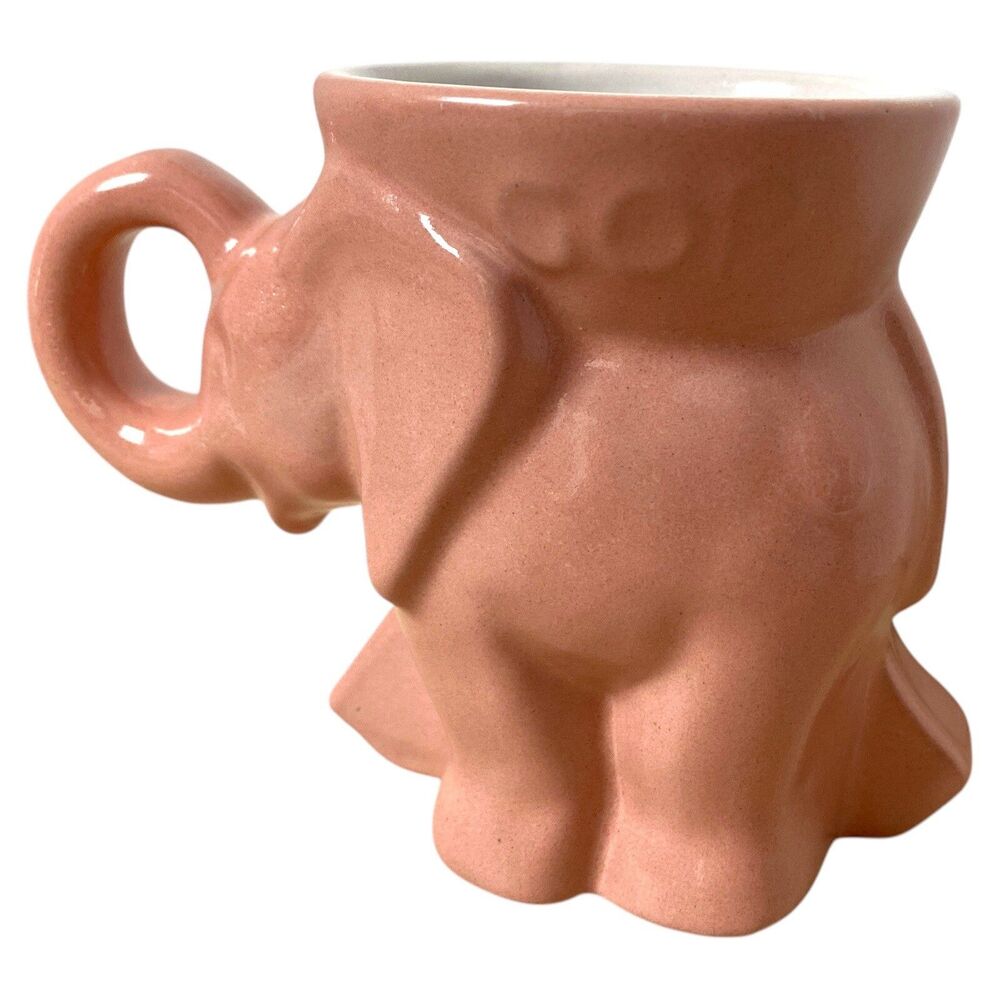 Frankoma 1977 Pink GOP Elephant Mug Republican Political Collectible USA